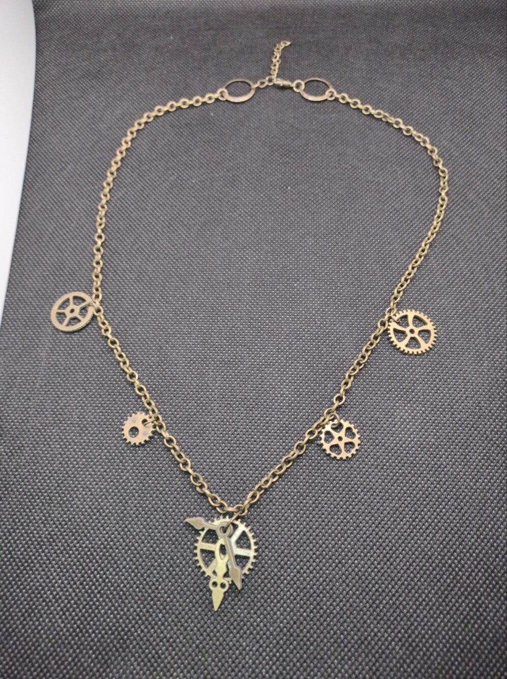 Brass Bronze Steampunk Gear Pendant Necklace for Women